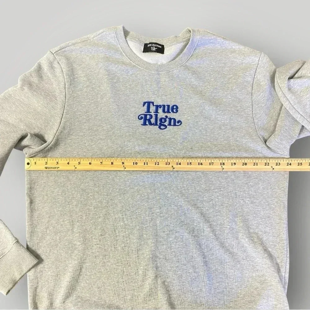 True‎ Religion Blue crew neck sweater XL Gray